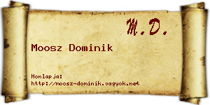 Moosz Dominik névjegykártya